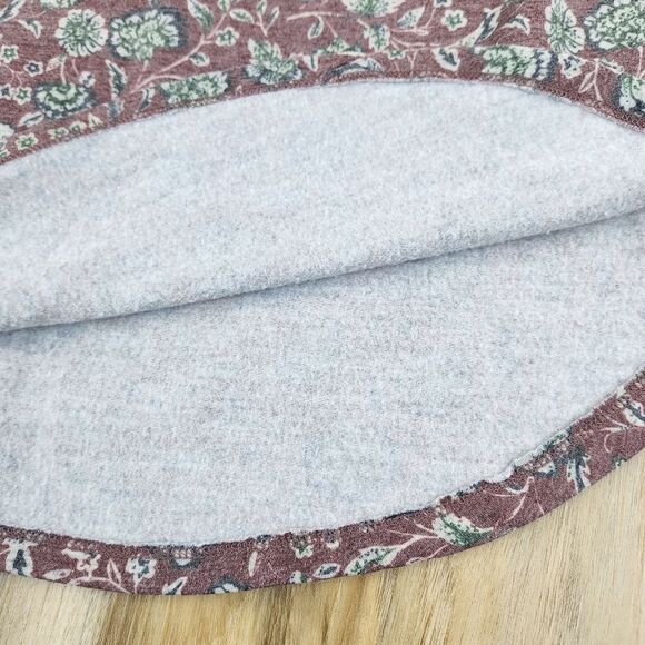 💛Peace & Pearls Floral Fleece Lined Long Sleeve Top Medium - Picture 8 of 9